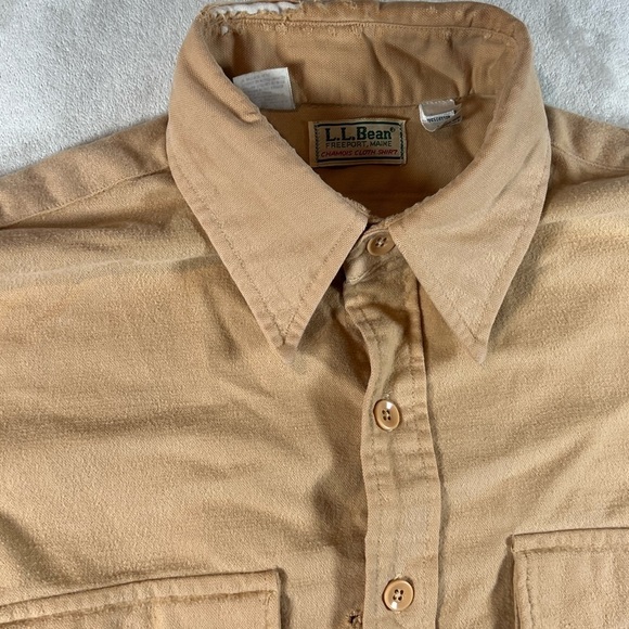 L.L. Bean Size 16 (Men’s Medium) Vintage Made in USA Chanois Cloth Workshirt VTG - Picture 4 of 13